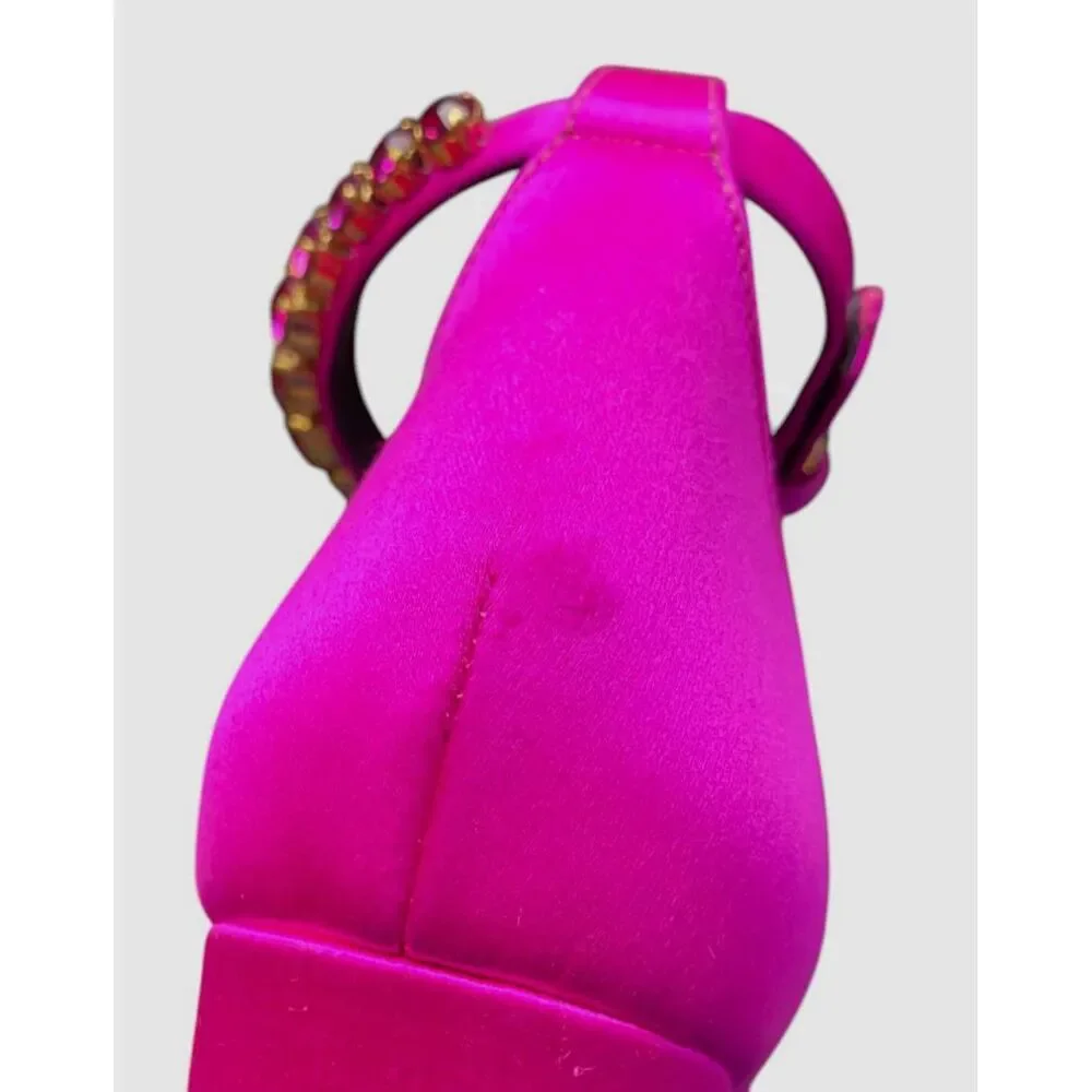 Versace Women's Pink Medusa Ankle Strap Platform Pump Heels Shoes Size 35.5 - Picture 8 of 12
